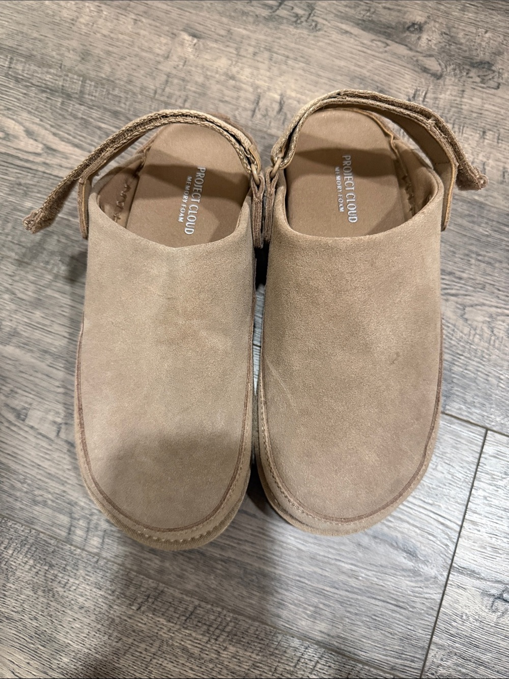 Project Cloud Women's Suede Clog Mule in Tan